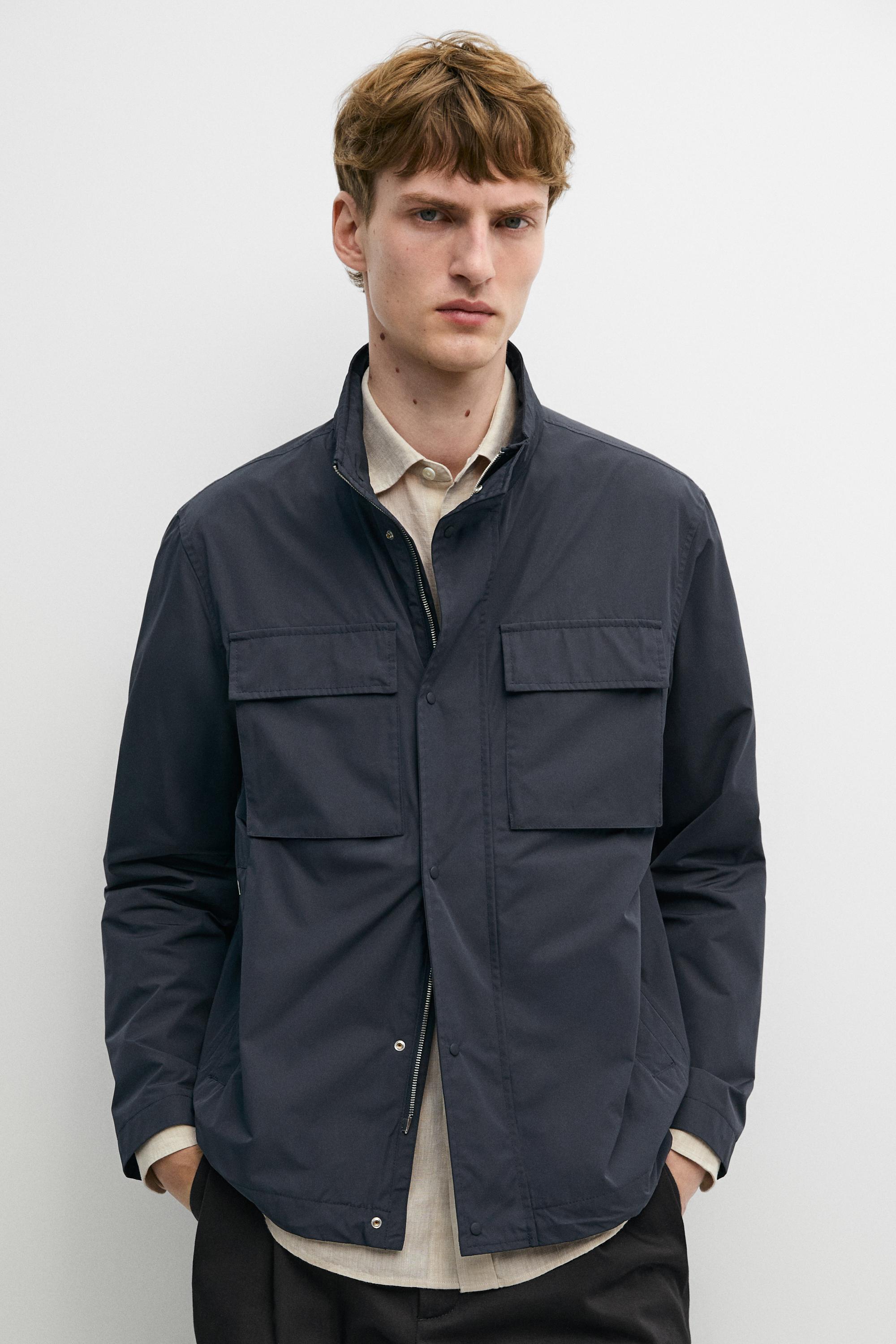 Technical fabric jacket with pocket details
